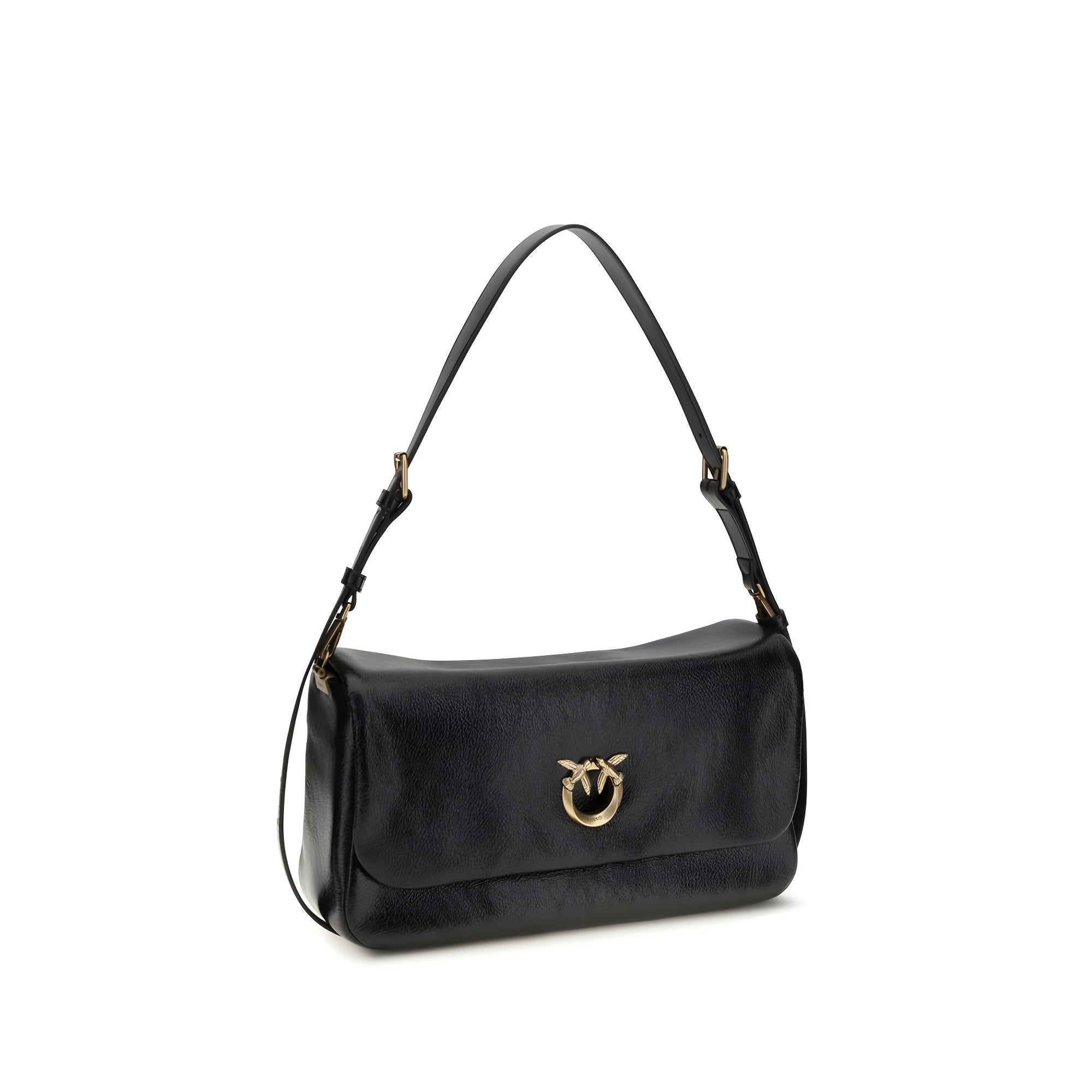 PINKO Black Love Click Soft Horizontal Shoulder Bag