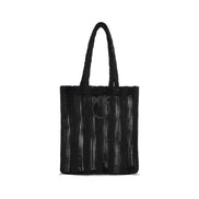 PINKO Black Easy Tote Raffia Bag