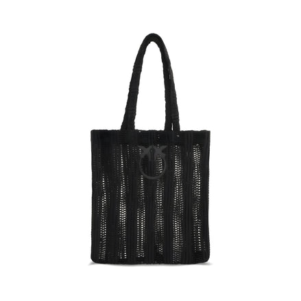 Geantă de rafie PINKO Black Easy Tote