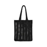 PINKO Black Easy Tote Raffia Bag