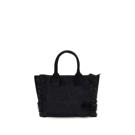 Geantă tip tote bag PINKO Black Beach din rafie