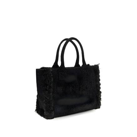 Geantă tip tote bag PINKO Black Beach din rafie