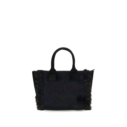Geantă tip tote bag PINKO Black Beach din rafie