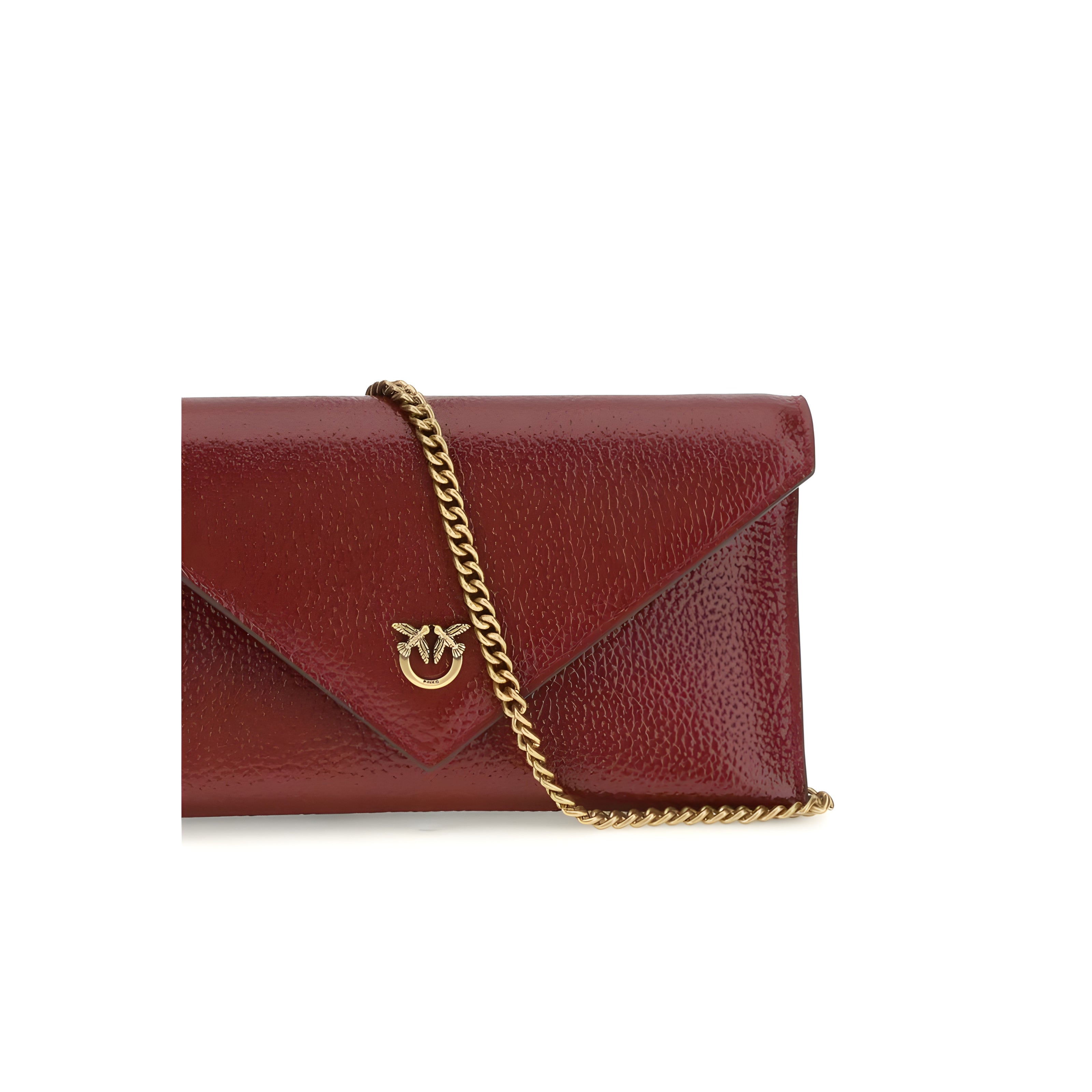 PINKO Bordeaux Love Birds Clutch Bag