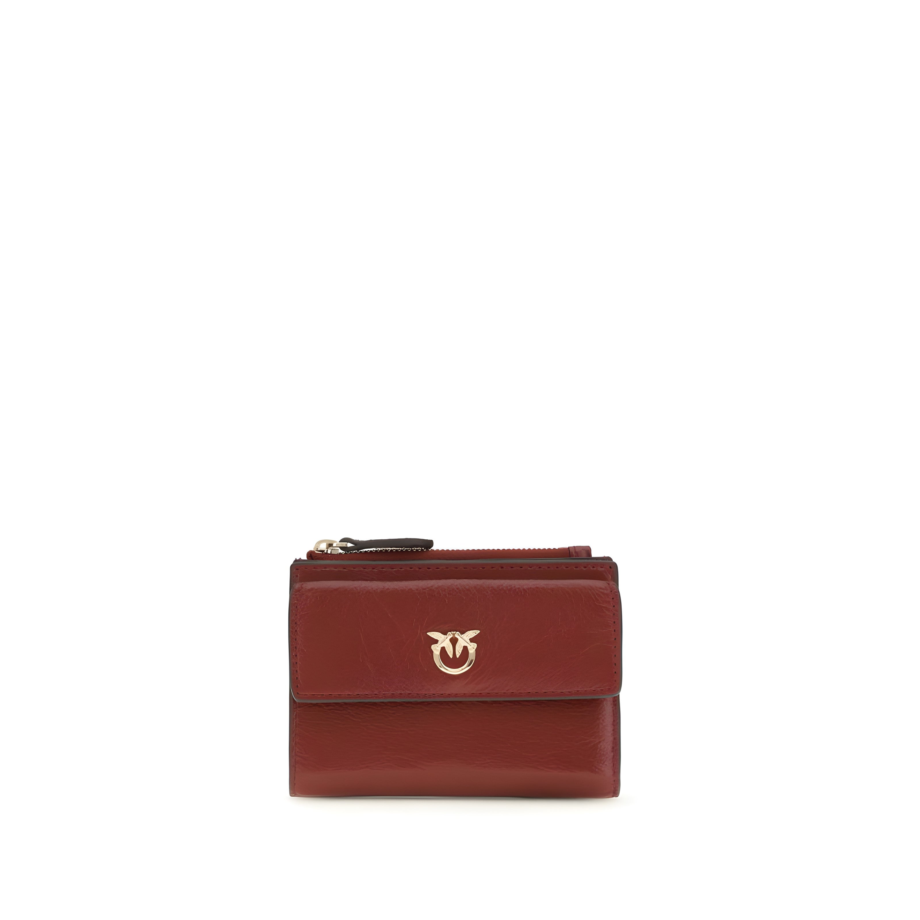 PINKO Bordeaux Logo Snap Wallet