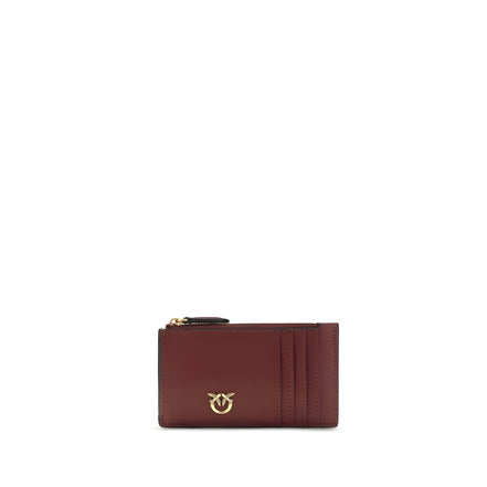 Suport pentru carduri PINKO bordo din piele