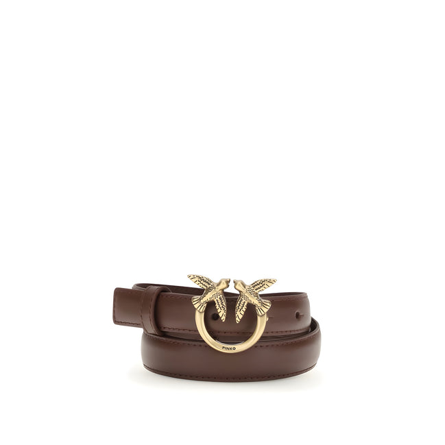PINKO Bordeaux Calf Leather Regular Belt