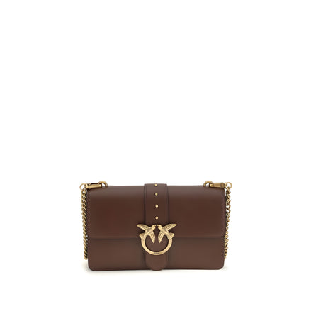 PINKO Brown Calf Leather Shoulder Bag