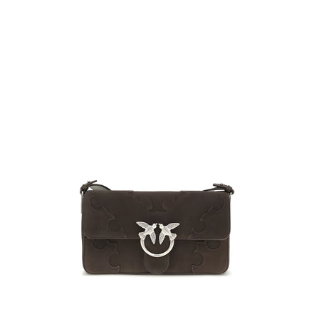 PINKO Brown Calf Leather Shoulder Bag