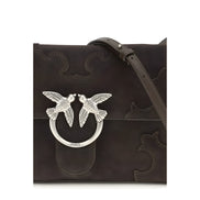 PINKO Brown Calf Leather Shoulder Bag