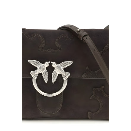 PINKO Brown Calf Leather Shoulder Bag