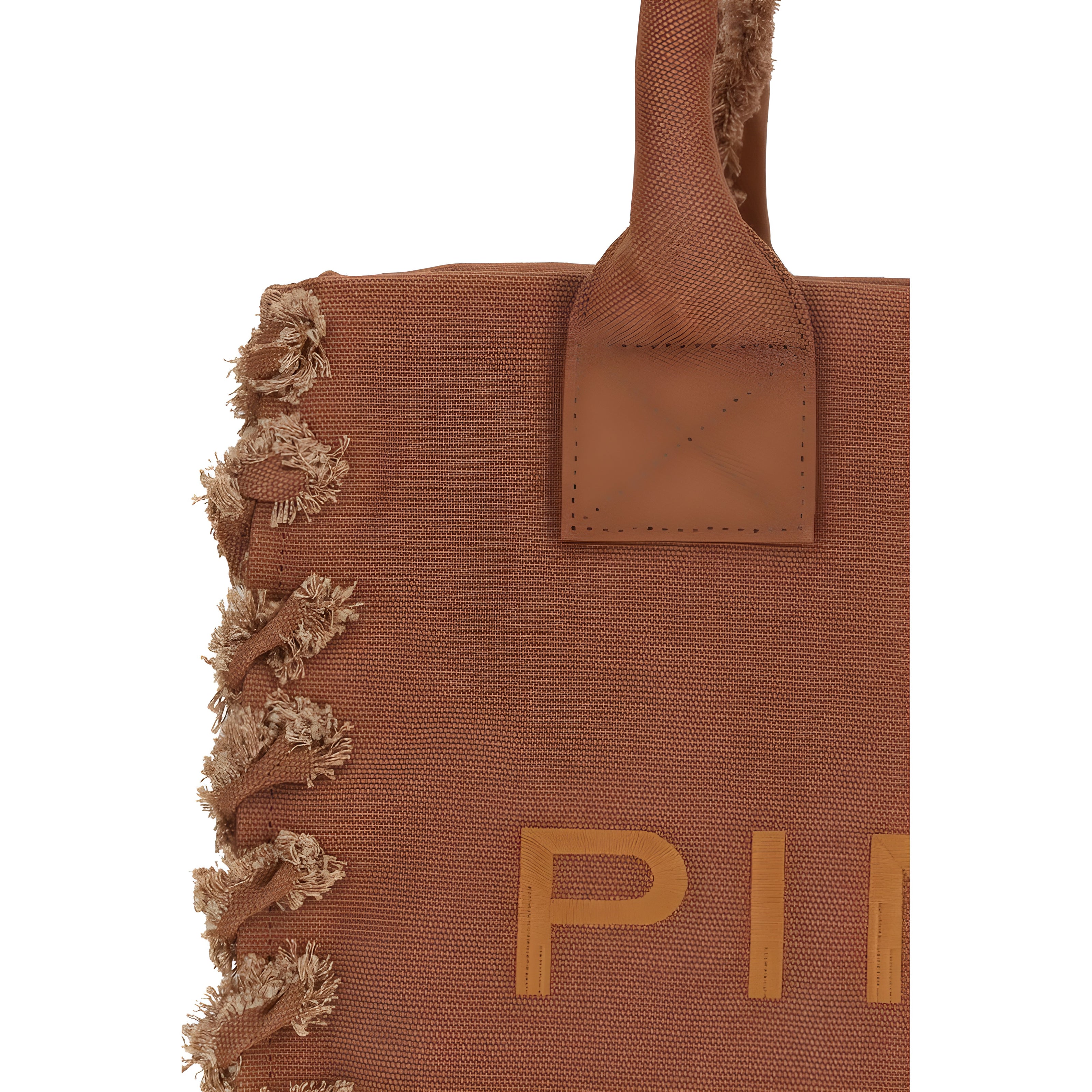 PINKO Brown Logo Tote Bag