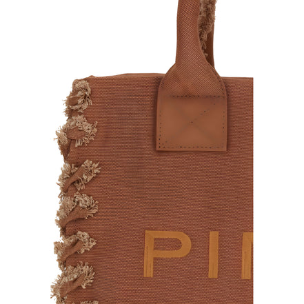 PINKO Brown Logo Tote Bag
