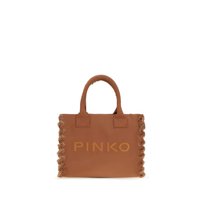 Geantă tip tote bag PINKO maro cu logo