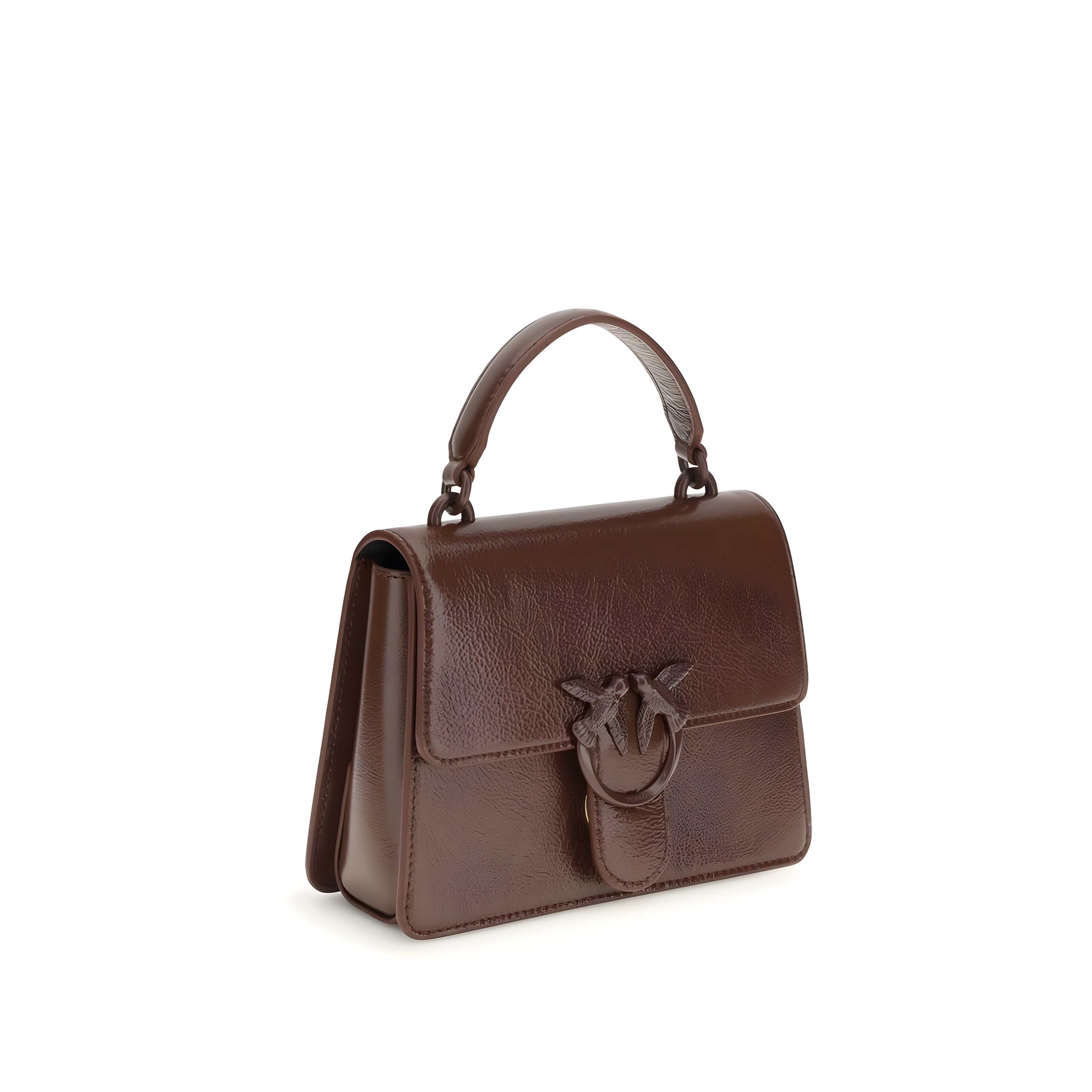PINKO Brown Love One Top Mini Handbag