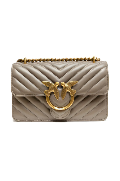 Geantă de umăr PINKO Grey Love One Mini Chevron