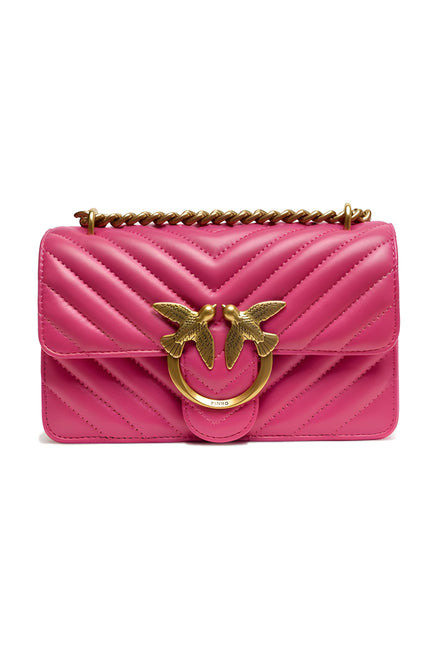 PINKO Pink Love One Mini Chevron Shoulder Bag