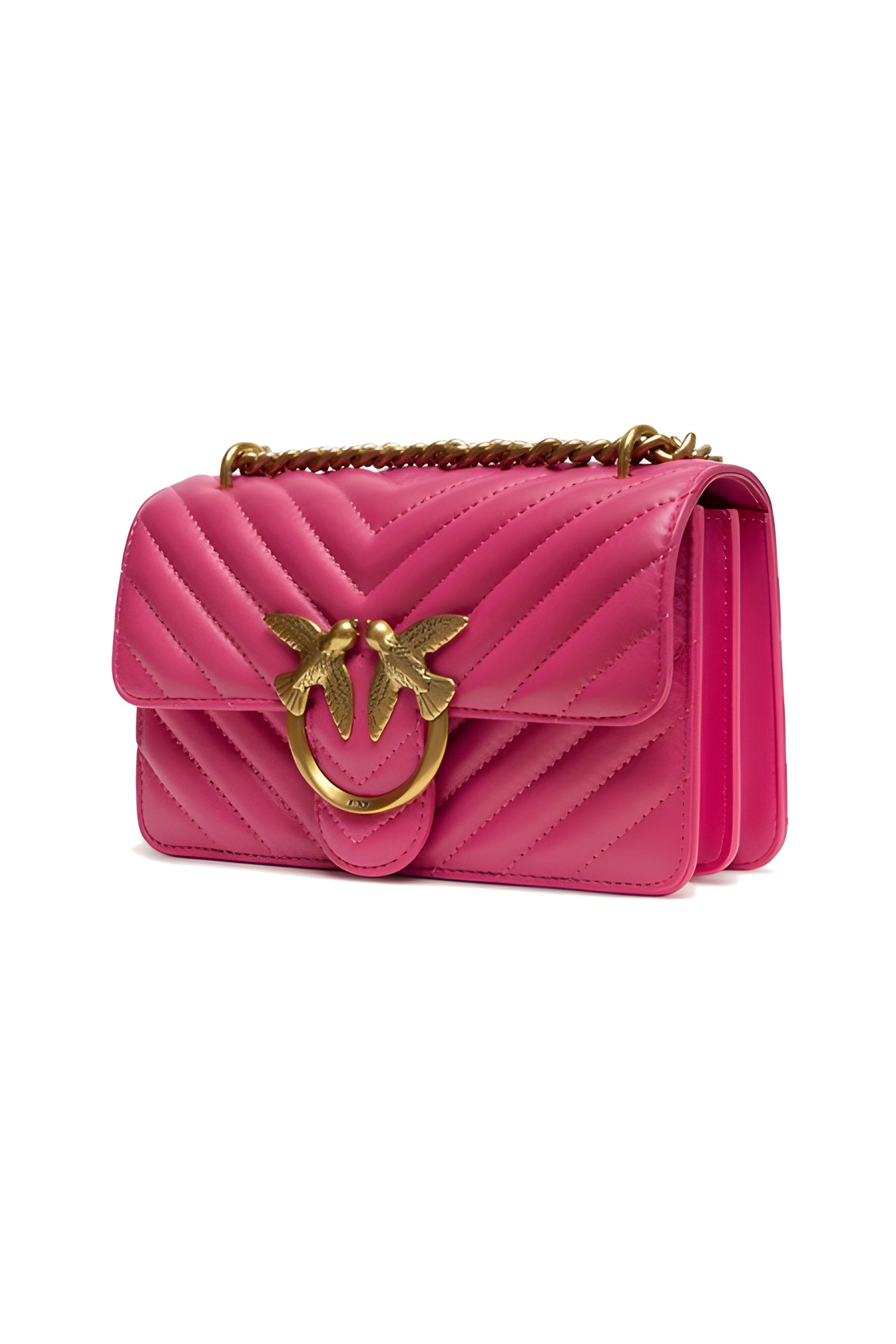 PINKO Pink Love One Mini Chevron Shoulder Bag