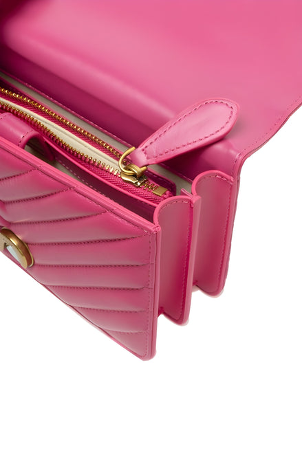 PINKO Pink Love One Mini Chevron Shoulder Bag
