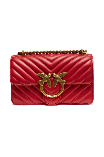 Geantă de umăr PINKO Red Love One Mini Chevron
