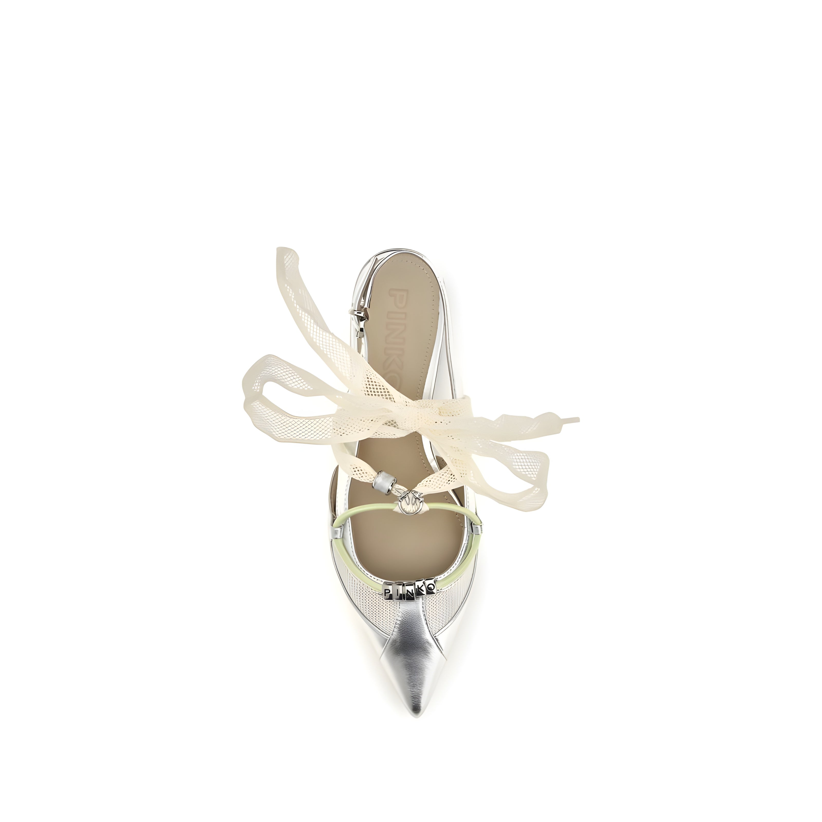 PINKO Silver Gianira Ballet Flats