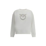 PINKO White Embroidered Logo Sweatshirt
