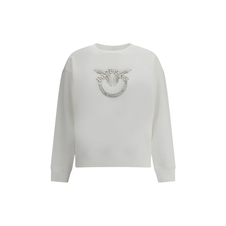 PINKO White Embroidered Logo Sweatshirt