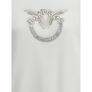 PINKO White Embroidered Logo Sweatshirt