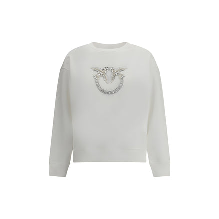 PINKO White Embroidered Logo Sweatshirt