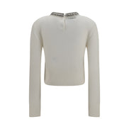 PINKO White Wool Oves Aries Sweatshirt