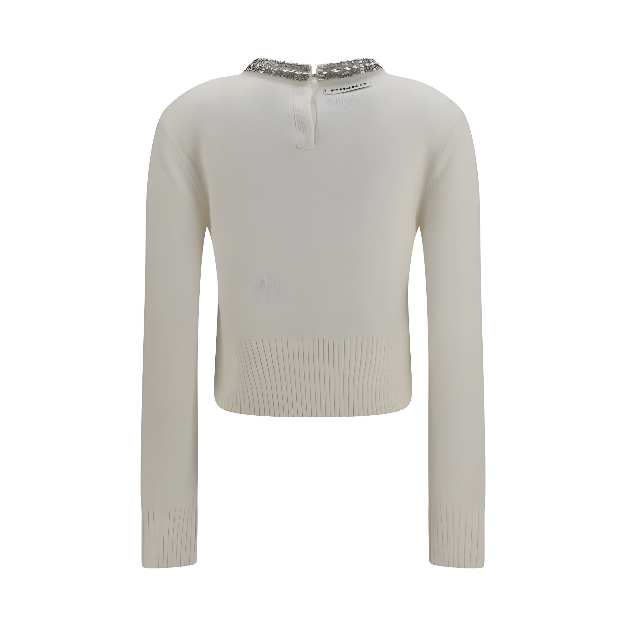 PINKO White Wool Oves Aries Sweatshirt