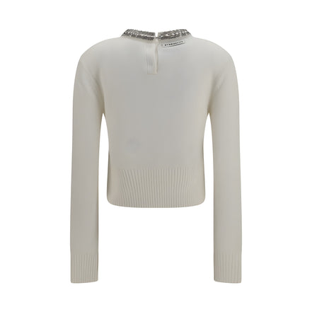 PINKO White Wool Oves Aries Sweatshirt