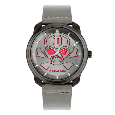 Police Grey Leather Dress Watch
