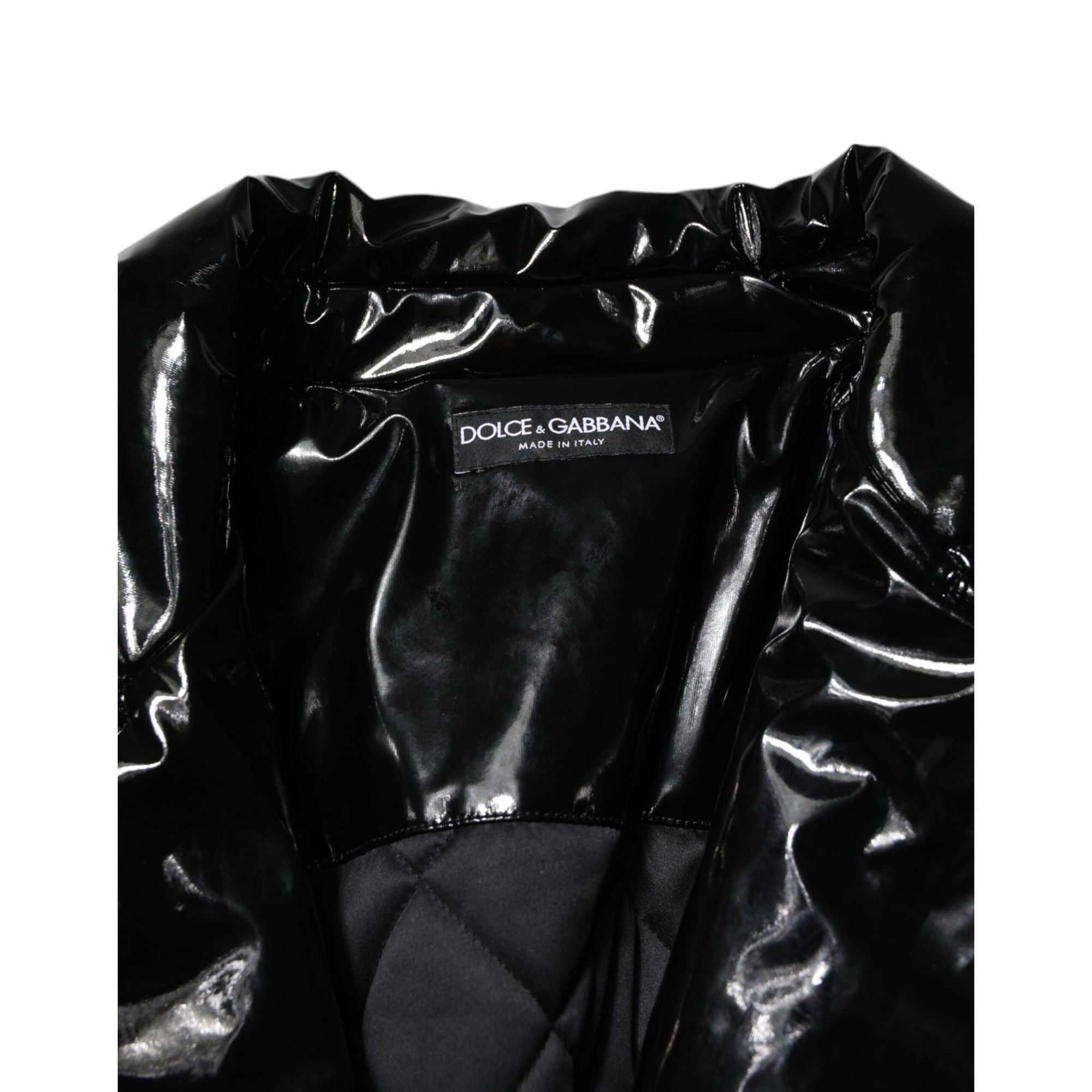 Dolce & Gabbana Black Quilted Puffer Coat Jacket