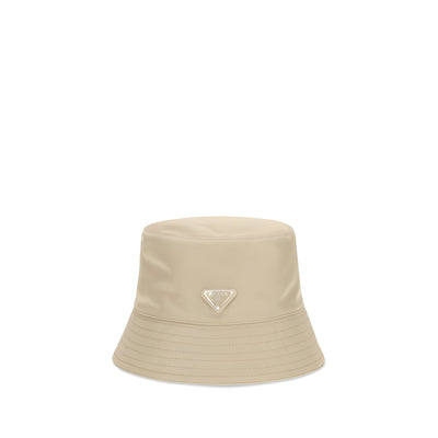 Pălărie bucket Prada bej din poliamidă