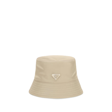 Pălărie bucket Prada bej din poliamidă