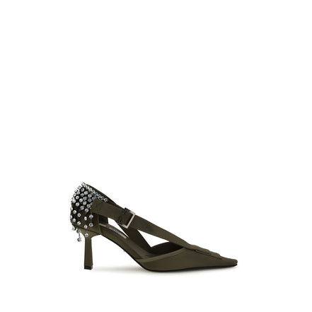 Pantofi stiletto Prada bicolori din bumbac