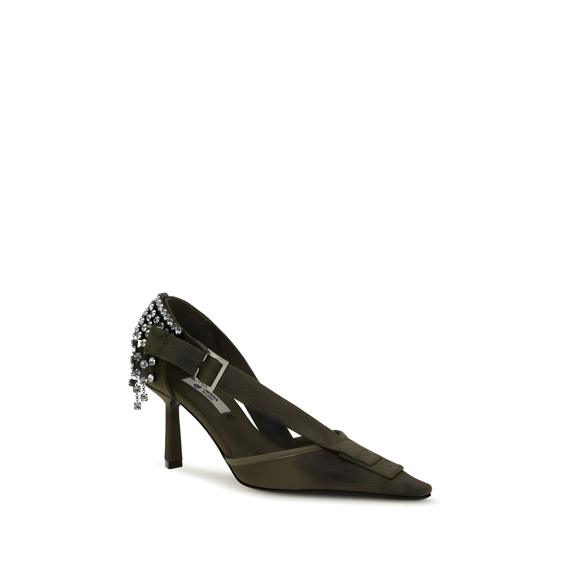 Pantofi stiletto Prada bicolori din bumbac