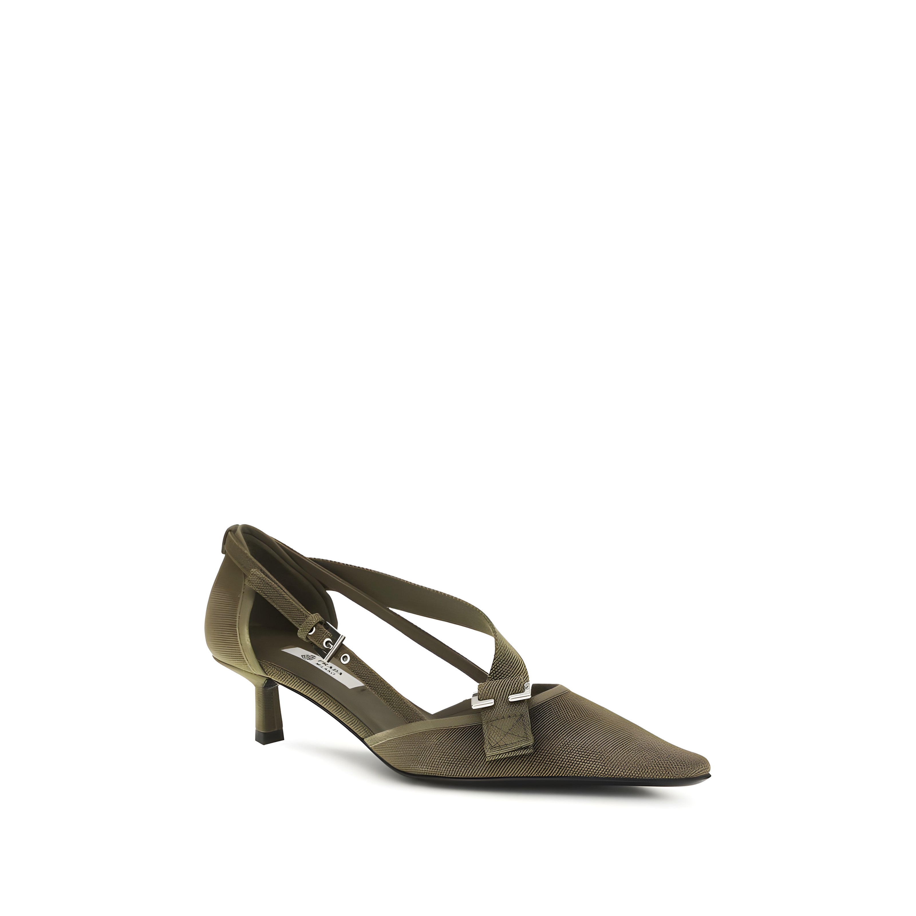 Pantofi cu toc mediu Prada Bicolor Cotton