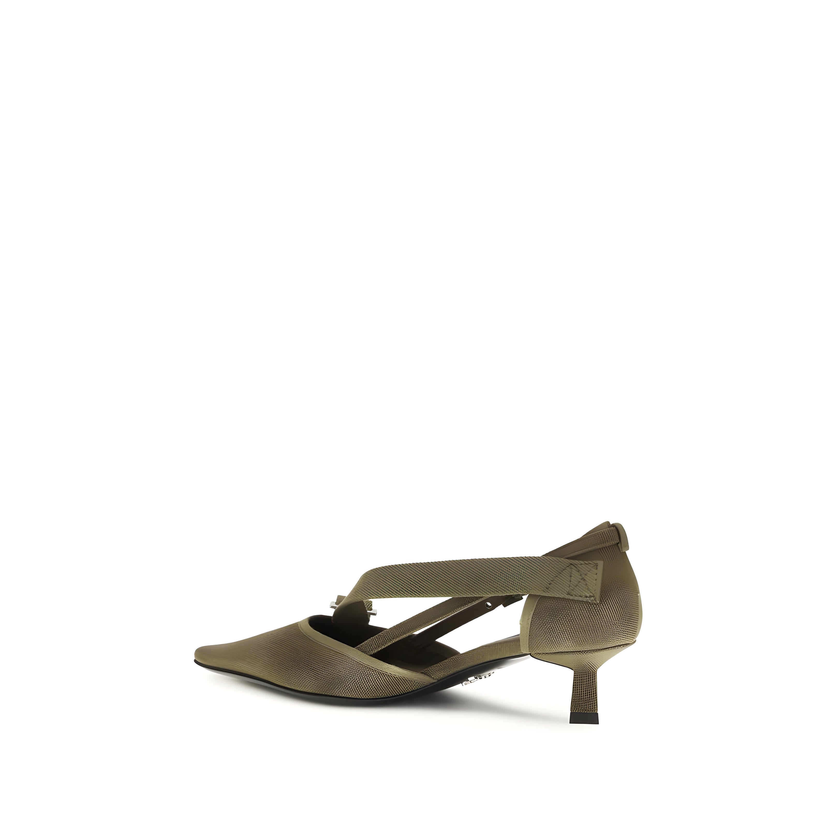 Pantofi cu toc mediu Prada Bicolor Cotton