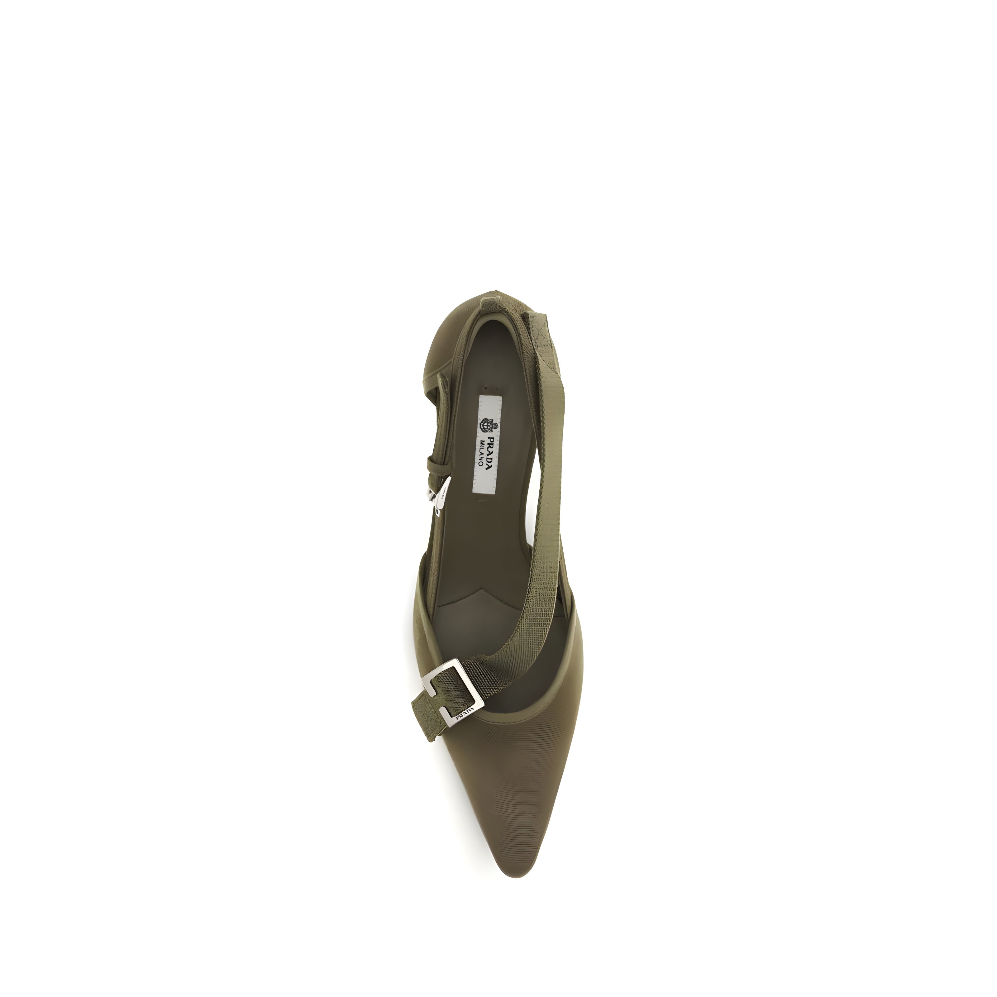 Pantofi cu toc mediu Prada Bicolor Cotton