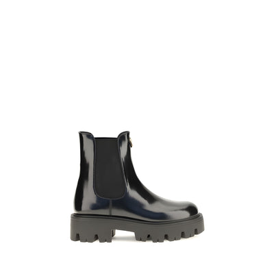 Ghete Chelsea Prada negre din piele