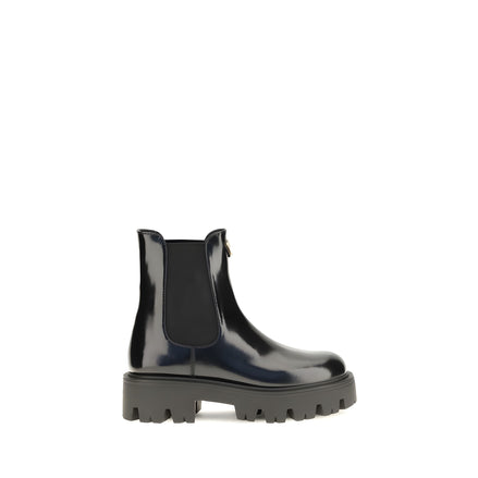 Ghete Chelsea Prada negre din piele