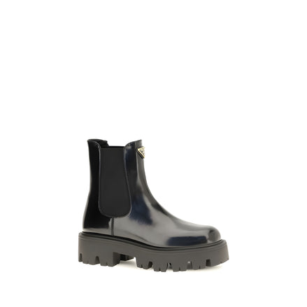 Ghete Chelsea Prada negre din piele