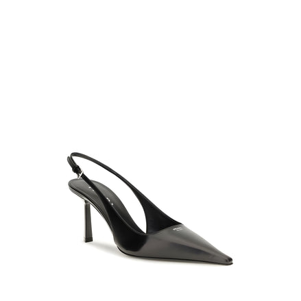 Pantofi cu toc Prada negri din piele slingback