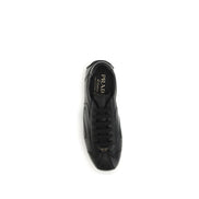 Prada Black Calf Leather Low Top Sneakers