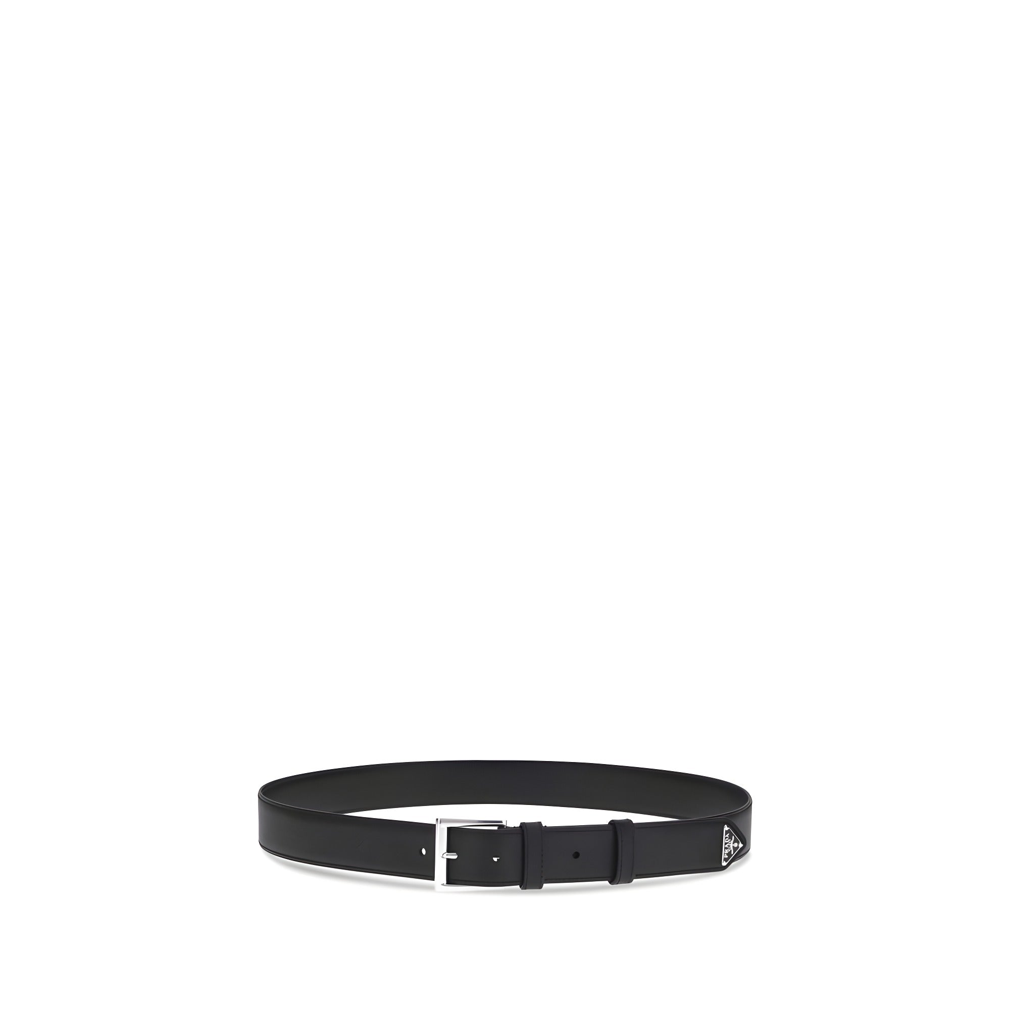 Prada Black Calf Leather Bos Taurus Regular Belt