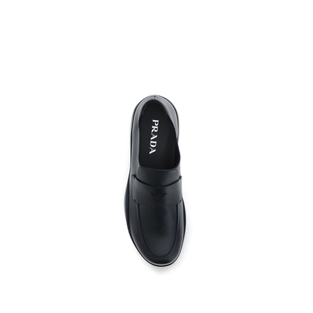 Mocasini slip-on negri Prada