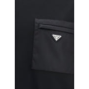 Tricou negru de bumbac Prada