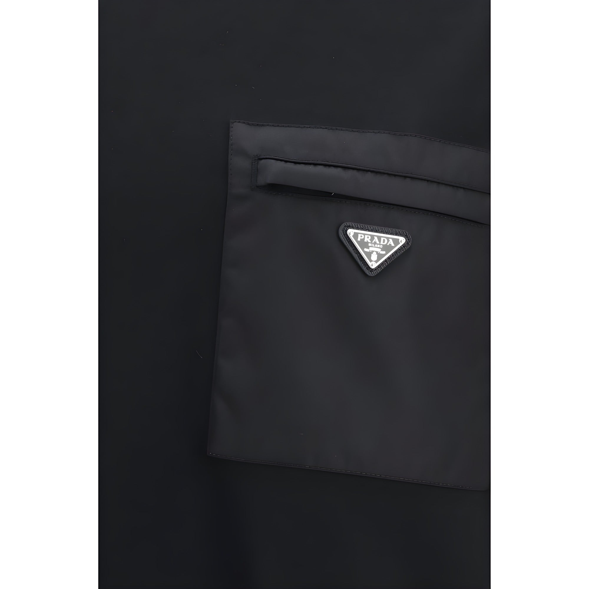 Tricou negru de bumbac Prada